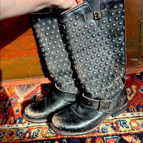 TALL Frye Studded Moto Boot - Picture 2 of 2